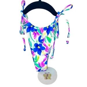 PRINCESS POLLY Recycled Nylon Avery Bikini Bottoms Flor Size 2